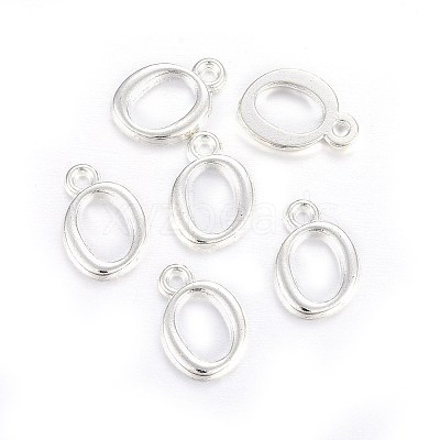 Silver Color Plated Alloy Letter Pendants PALLOY-J718-01S-O-1
