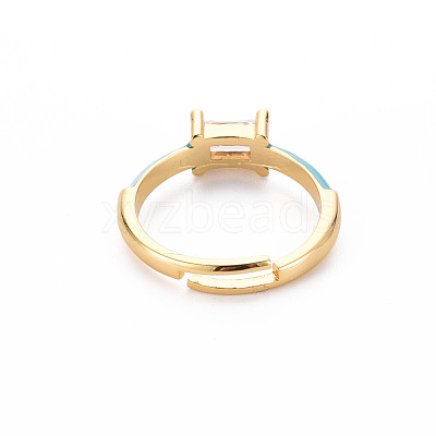 Brass Enamel Cuff Rings RJEW-T016-23E-NF-1