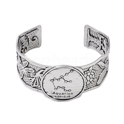 Constellation Alloy Open Cuff Bangles for Women Men BJEW-C064-01AS-02-1
