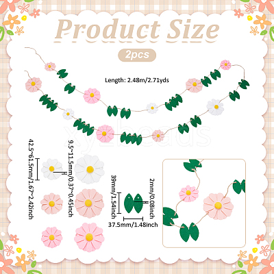 Felt Flower Hanging Banners AJEW-WH0596-696-1