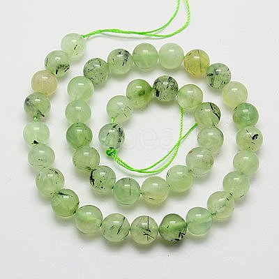 Natural Prehnite Beads Strands X-G-G457-10mm-03-1