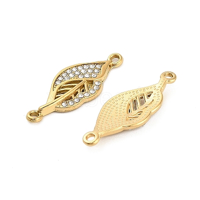 304 Stainless Steel Crystal Rhinestone Connector Charms STAS-U047-29G-1