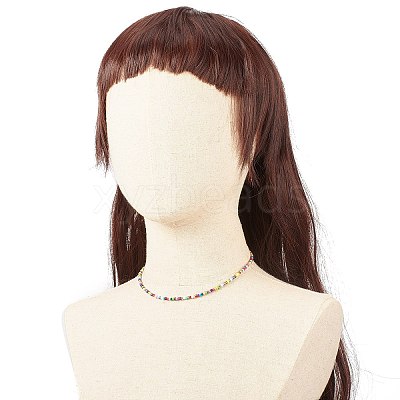 Glass Seed Beaded Necklace X-NJEW-JN03825-01-1