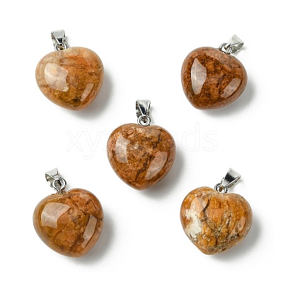 Natural Cherry Blossom Agate Pendants G-F820-10A-18-1