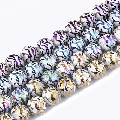 Electroplate Glass Beads Strands EGLA-S177-09A-M-1
