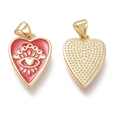 Brass Enamel Pendants ZIRC-F116-10-G-1