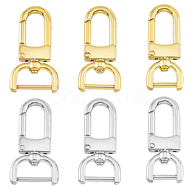 6Pcs 6 Styles Zinc Alloy Swivel Clasps FIND-HY0003-15-1