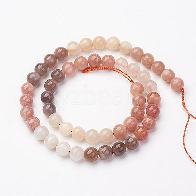 Natural Multi-Moonstone Bead Strands G-P213-19-8mm-1