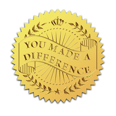 Self Adhesive Gold Foil Embossed Stickers DIY-WH0211-351-1