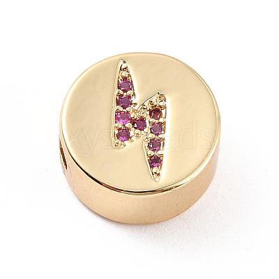 Rack Plating Brass Micro Pave Cubic Zirconia Beads ZIRC-C035-22G-1