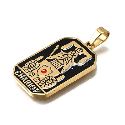 Tarot 304 Stainless Steel Enamel Pendants STAS-M119-09L-G-1