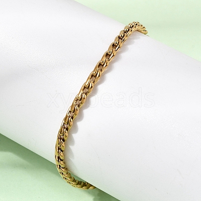 304 Stainless Steel Twisted Curb Chains Bracelets for Women BJEW-A158-02G-G-1