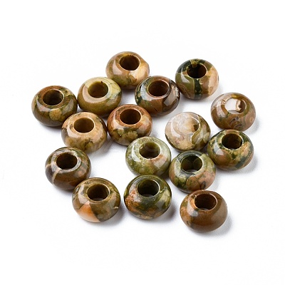 Natural Rhyolite Jasper European Beads G-G740-14x8mm-24-1