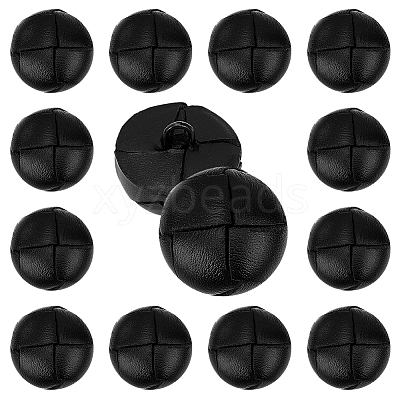 12Pcs Leather Buttons BUTT-HY0001-26B-1