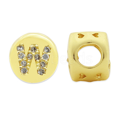 Brass Micro Pave Clear Cubic Zirconia Beads KK-T030-LA843-WX3-1