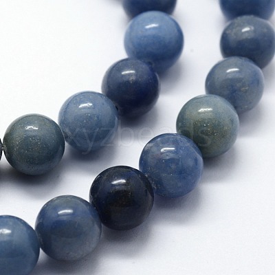 Dyed & Heated Natural Blue Aventurine Beads Strands X-G-I199-24-4mm-1
