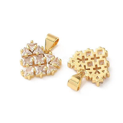 Brass Micro Pave Cubic Zirconia Charms CU-CBA03AF-18A-02-1