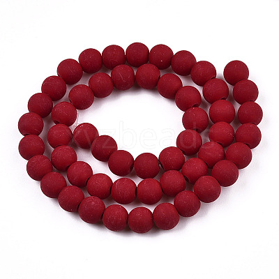 Opaque Glass Beads Strands X-GLAA-T032-P8mm-MD05-1