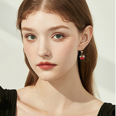 50Pcs Crackle Glass Pendants PALLOY-DC00034-1