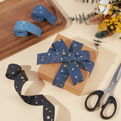 4M 4 Colors Polyester Denim Ribbon OCOR-CY0003-15-1