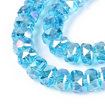 Electroplate Transparent Glass Beads Strands EGLA-N022-04A-D09-1