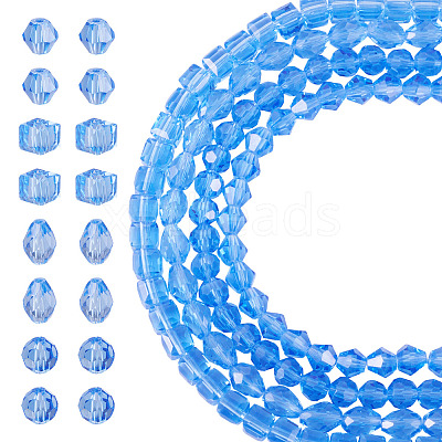 4 Strands 4 Styles Transparent Glass Beads Strands EGLA-TADJ0001-01-1