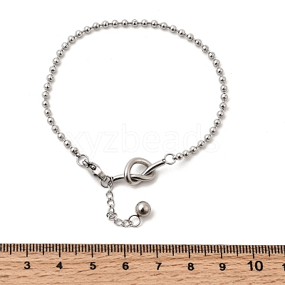 304 Stainless Steel Ball Chain Bracelets for Women BJEW-D407-04P-1