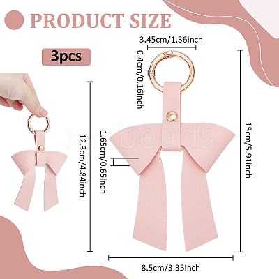 PU Leather Keychains KEYC-WH0029-129B-1