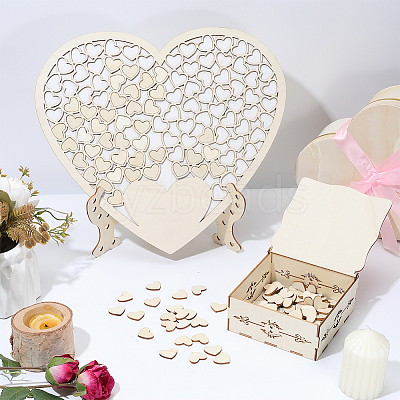 Heart Wedding Guest Book AJEW-WH0609-680-1