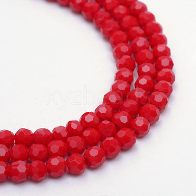 Opaque Solid Glass Bead Strands GLAA-R166-4mm-02E-1