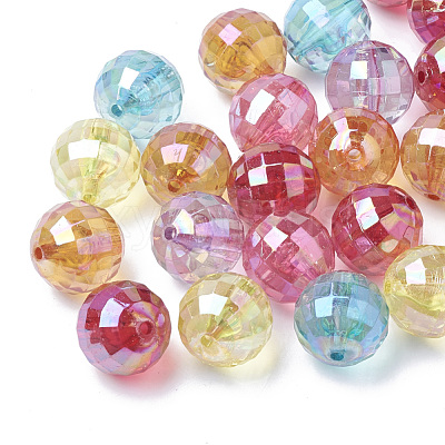 AB-Color Plated Transparent Acrylic Beads TACR-R136-02-1