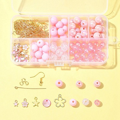 DIY Round Acrylic & Alloy Dangle Earring Making Kit DIY-FS0006-30-1