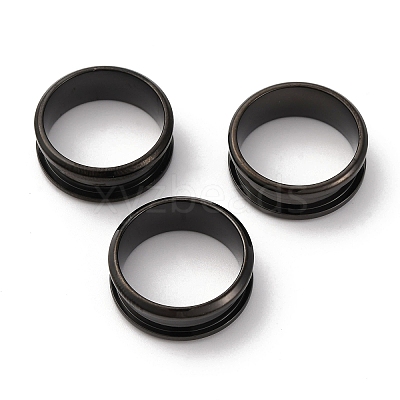 201 Stainless Steel Grooved Finger Ring Settings STAS-TAC0001-10A-B-1
