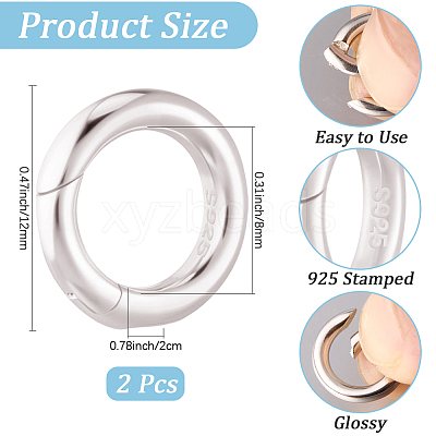 925 Sterling Silver Spring Gate Rings STER-CN0001-43P-1