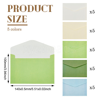 25Pcs 5 Colors Paper Envelopes AJEW-TA0002-41-1