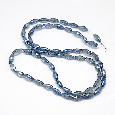 Electroplate Crystal Glass Rice Beads Strands EGLA-F042-A07-1