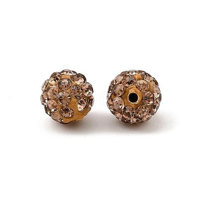 Polymer Clay Rhinestone Beads RB-H284-6MM-Half-246-1