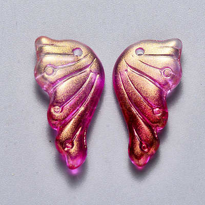 Transparent Spray Painted Glass Pendants GLAA-S190-010A-03-1