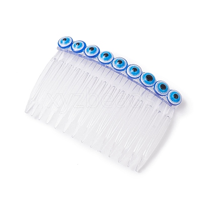Resin Evil Eye Bead & Plastic Hair Combs PHAR-JH00093-01-1