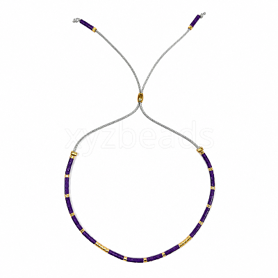 Adjustable Glass Seed Bead Slider Bracelets for Women VT9382-55-1