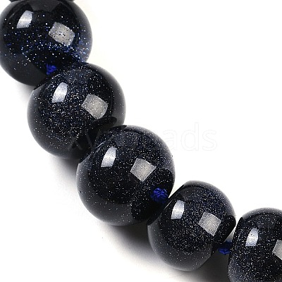 Synthetic Blue Goldstone Rondelle Graduated Beaded Necklaces for Women Men NJEW-K388-02A-1