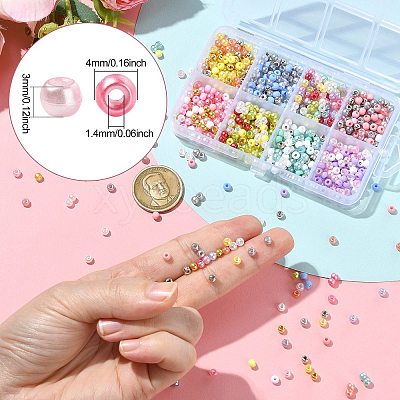 800Pcs 8 Colors Opaque Acrylic Beads OACR-CJ0002-61-1