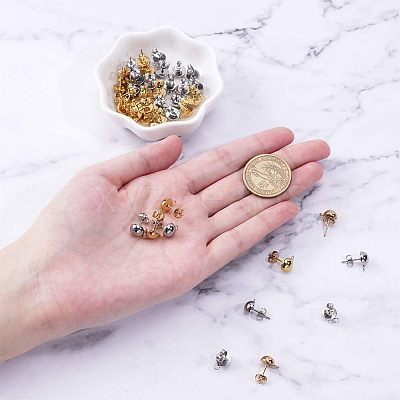 304 Stainless Steel Stud Earring Findings STAS-UN0001-46-1