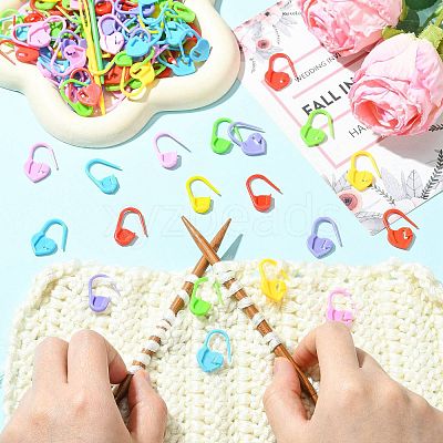 204Pcs 12 Styles Eco-Friendly ABS Plastic Knitting Crochet Locking Stitch Markers Holder IFIN-FS0001-67-1
