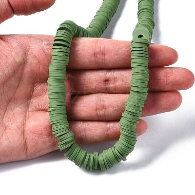Flat Round Handmade Polymer Clay Beads CLAY-R067-10mm-43-1