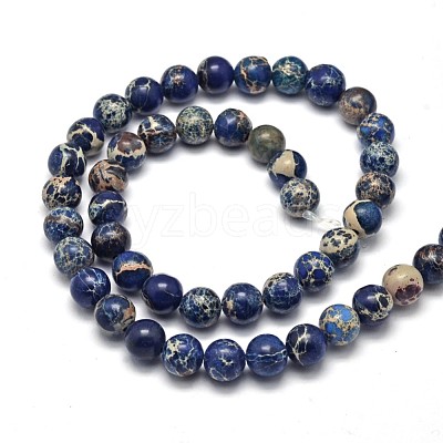 Natural Imperial Jasper Beads Strands G-I122-8mm-16-1