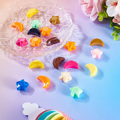 20Pcs 2 Styles Opaque Acrylic Beads OACR-TA0002-98-1