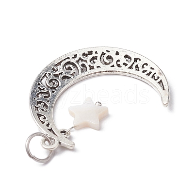 Alloy Moon Pendants PALLOY-JF02290-02-1