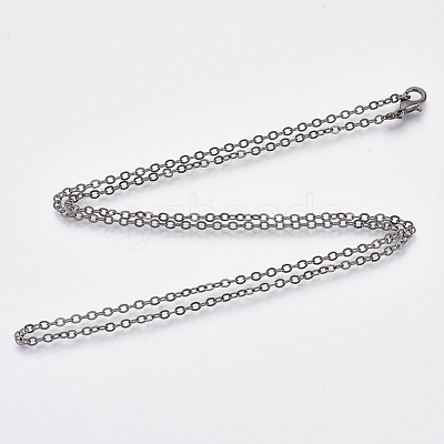 Brass Cable Chains Necklace Making MAK-N029-01B-1