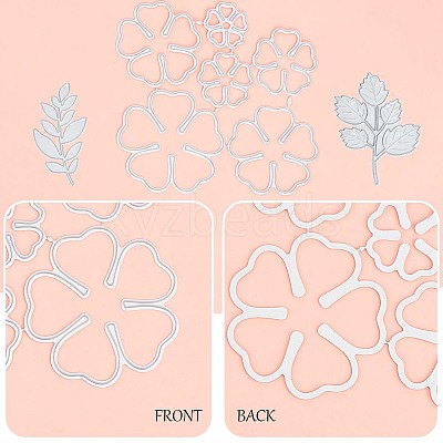 4Pcs 4 Styles Carbon Steel Cutting Dies Stencils DIY-GF0007-21-1